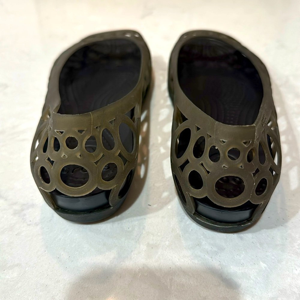 CROCS Adriana Jelly Flat Translucent Black Size 9W - Picture 4 of 7